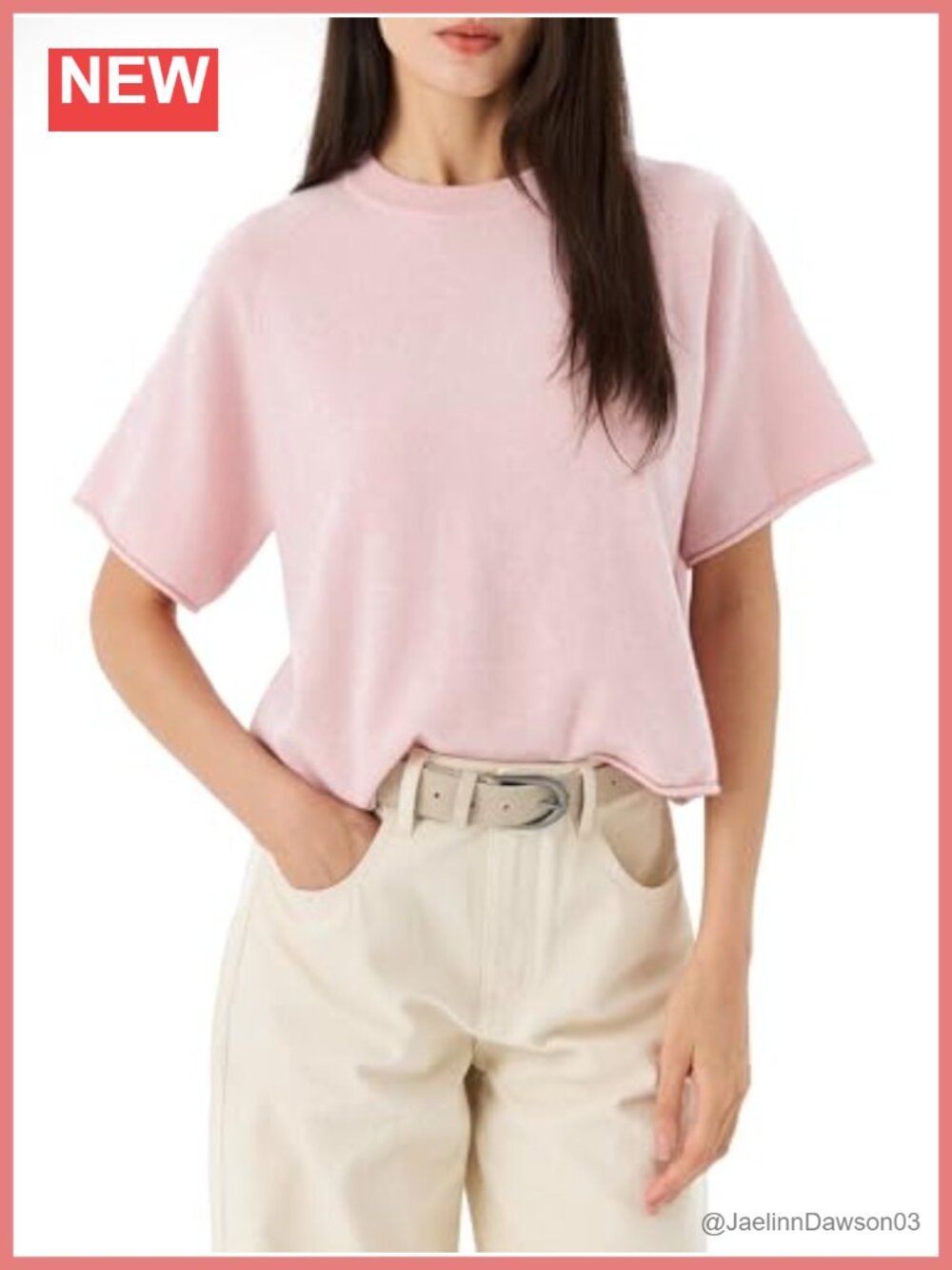 100% Merino Wool Short Sleeve Cropped Sweater Tee